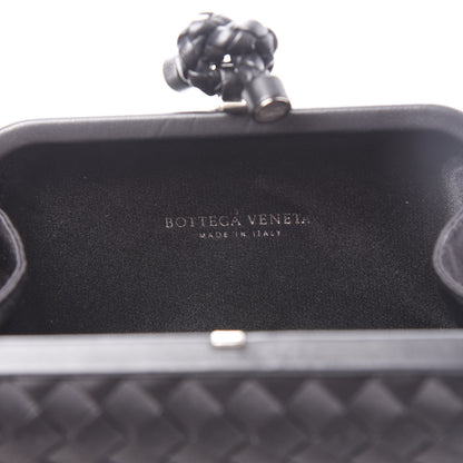 Bottega Veneta Satin Intreccio Impero Knot Clutch Black 5 of 9