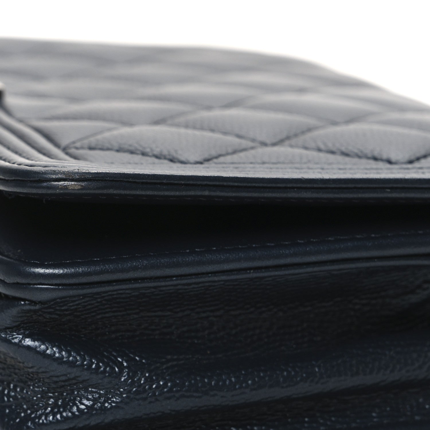 Chanel Iridescent Calfskin Quilted Boy Wallet On Chain WOC Blue 12 of 12