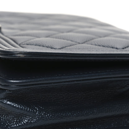 Chanel Iridescent Calfskin Quilted Boy Wallet On Chain WOC Blue 12 of 12