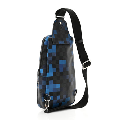 Louis Vuitton Damier Graphite Pixel Avenue Sling Backpack Blue 3 of 9