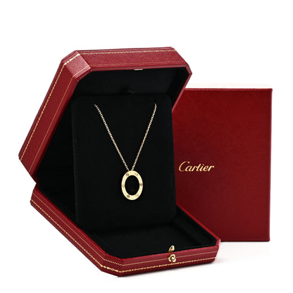 Cartier 18K Yellow Gold 3 Diamonds LOVE Pendant Necklace 7 of 7