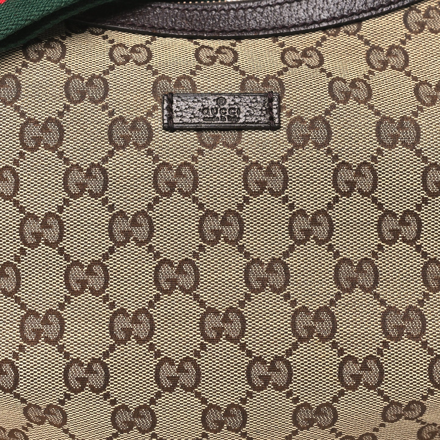 Monogram Web Medium Half Moon Hobo Dark Brown