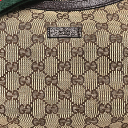 Gucci Monogram Web Medium Half Moon Hobo Dark Brown 8 of 10
