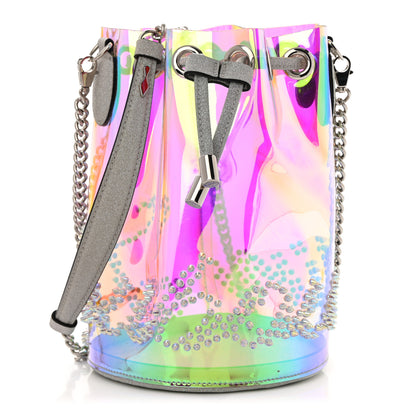 Christian Louboutin PVC Iridescent Marie Jane Studded Bucket Silver 1 of 12