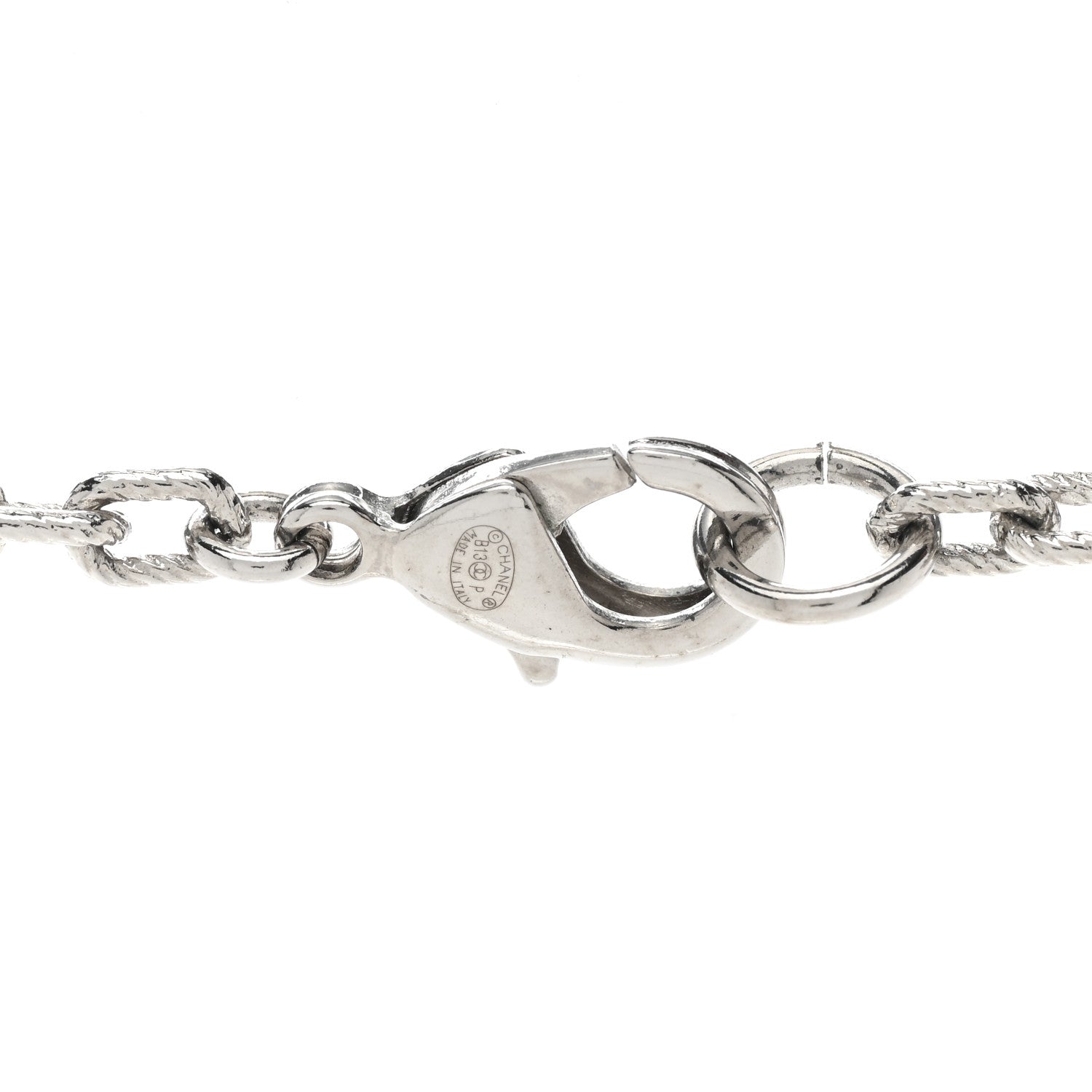 Chanel Pearl Baguette Crystal CC Long Necklace Silver 5 of 6