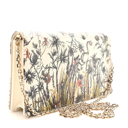 Christian Dior Calfskin Floral Print Lady Dior Pouch Latte Multi 3 of 10