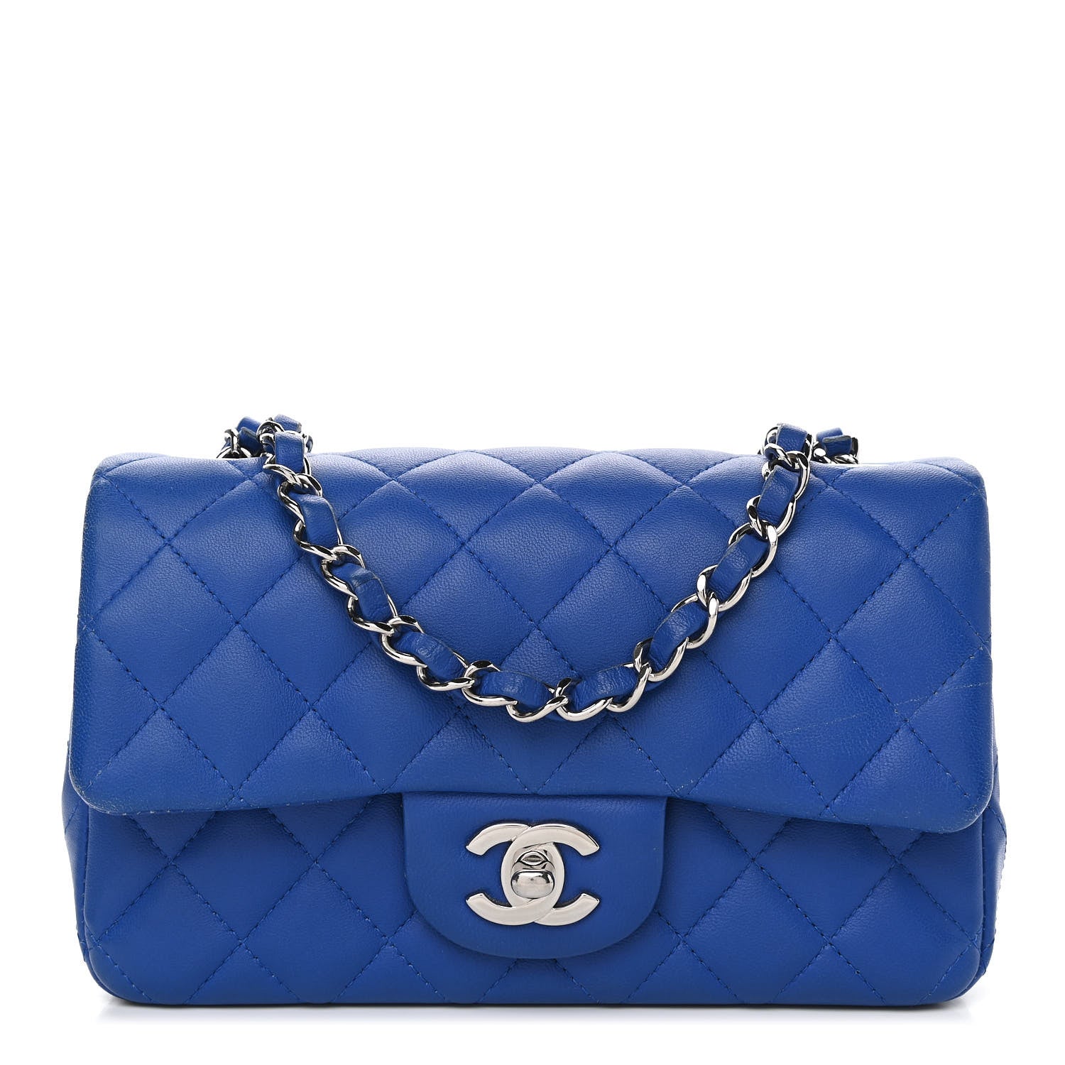 Chanel Lambskin Quilted Mini Rectangular Flap Royal Blue 1 of 11