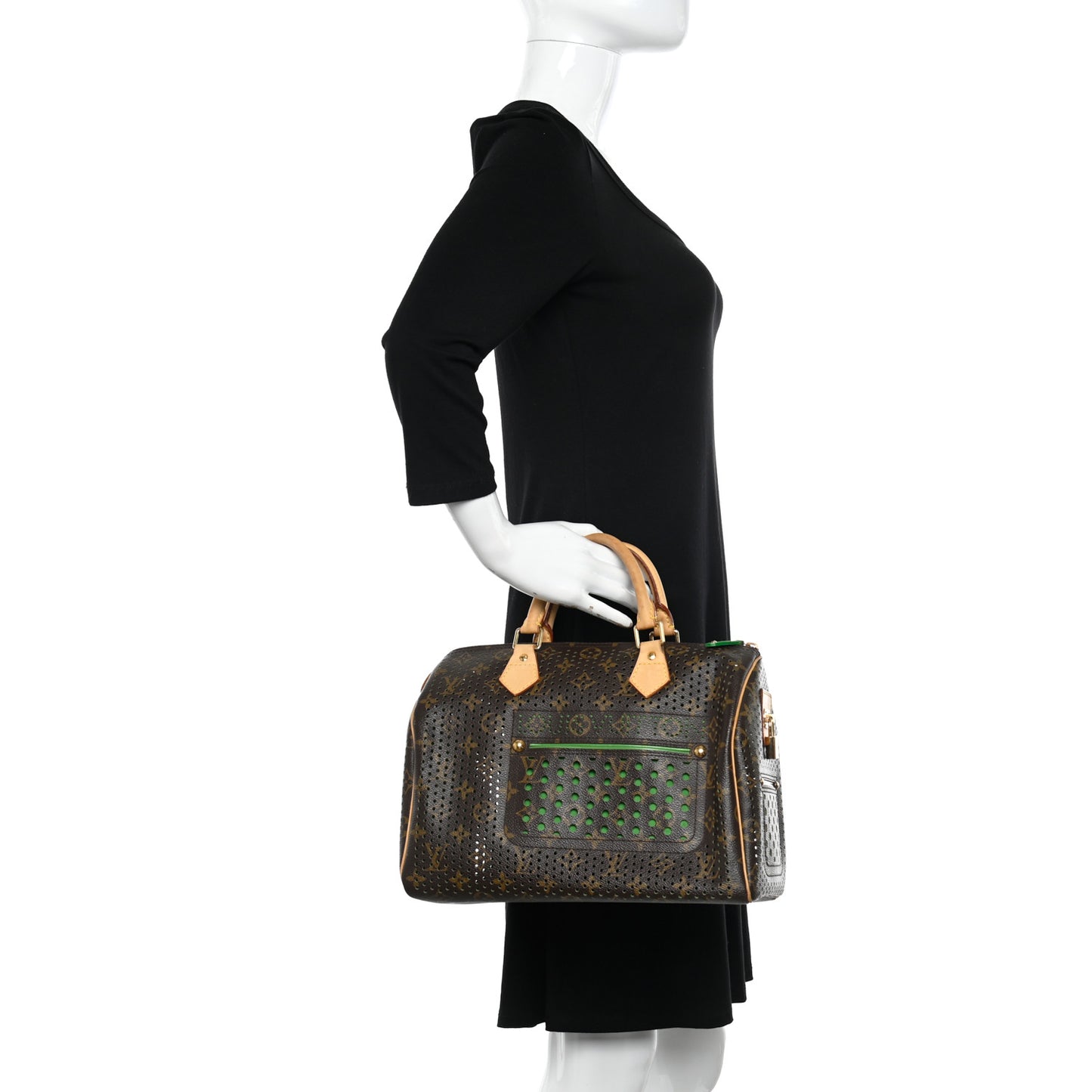 Monogram Perforated Speedy 30 Green