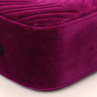 Gucci Velvet Matelasse Small GG Marmont Chain Shoulder Bag Fuchsia Violet Cyclamen 8 of 9