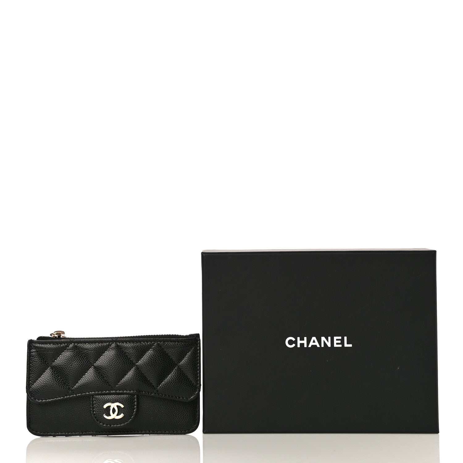 Chanel Caviar Quilted Flap Zip Card Holder Black 10 of 10