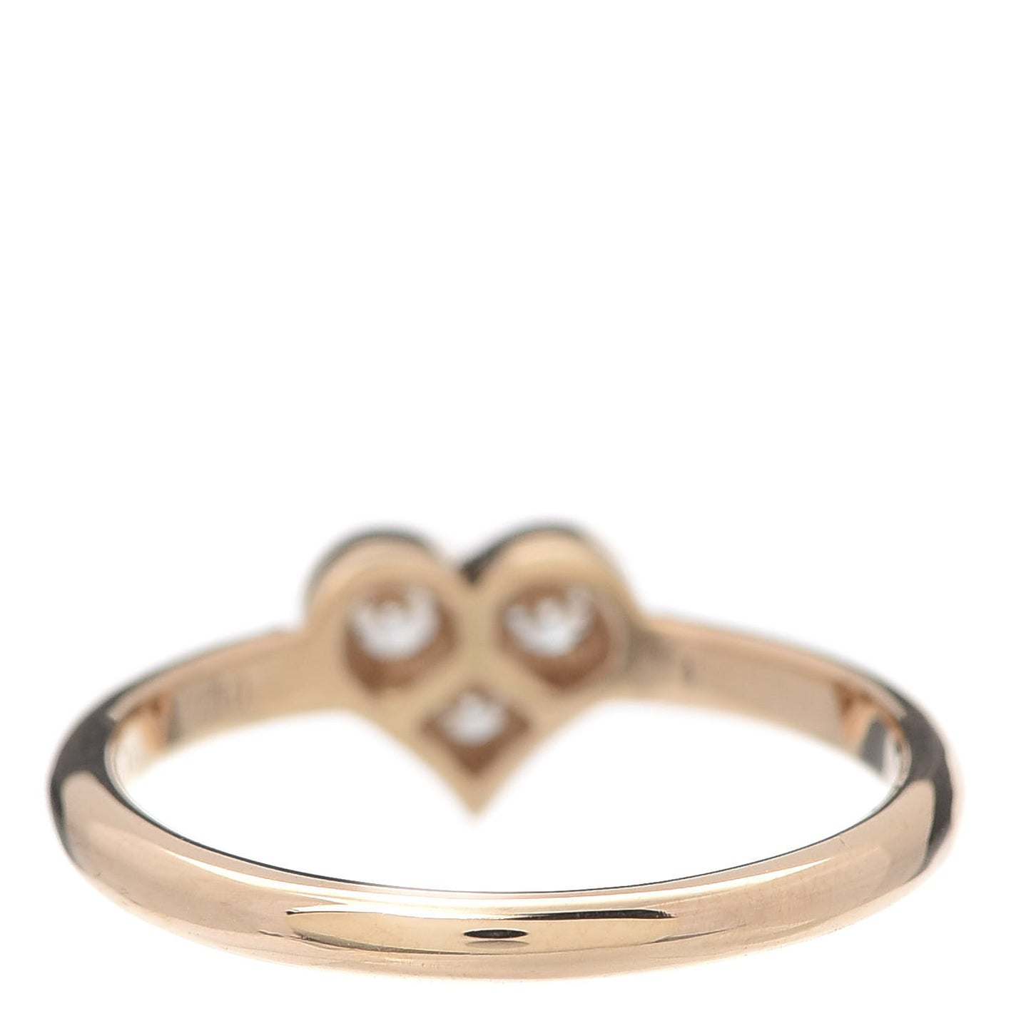 18K Rose Gold Diamond Hearts Ring 50 5.5