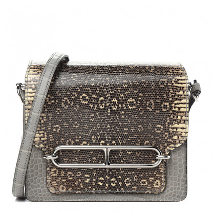 Hermes Matte Alligator Lizard Mini Sac Roulis Ombre Gris Perle 2 of 16