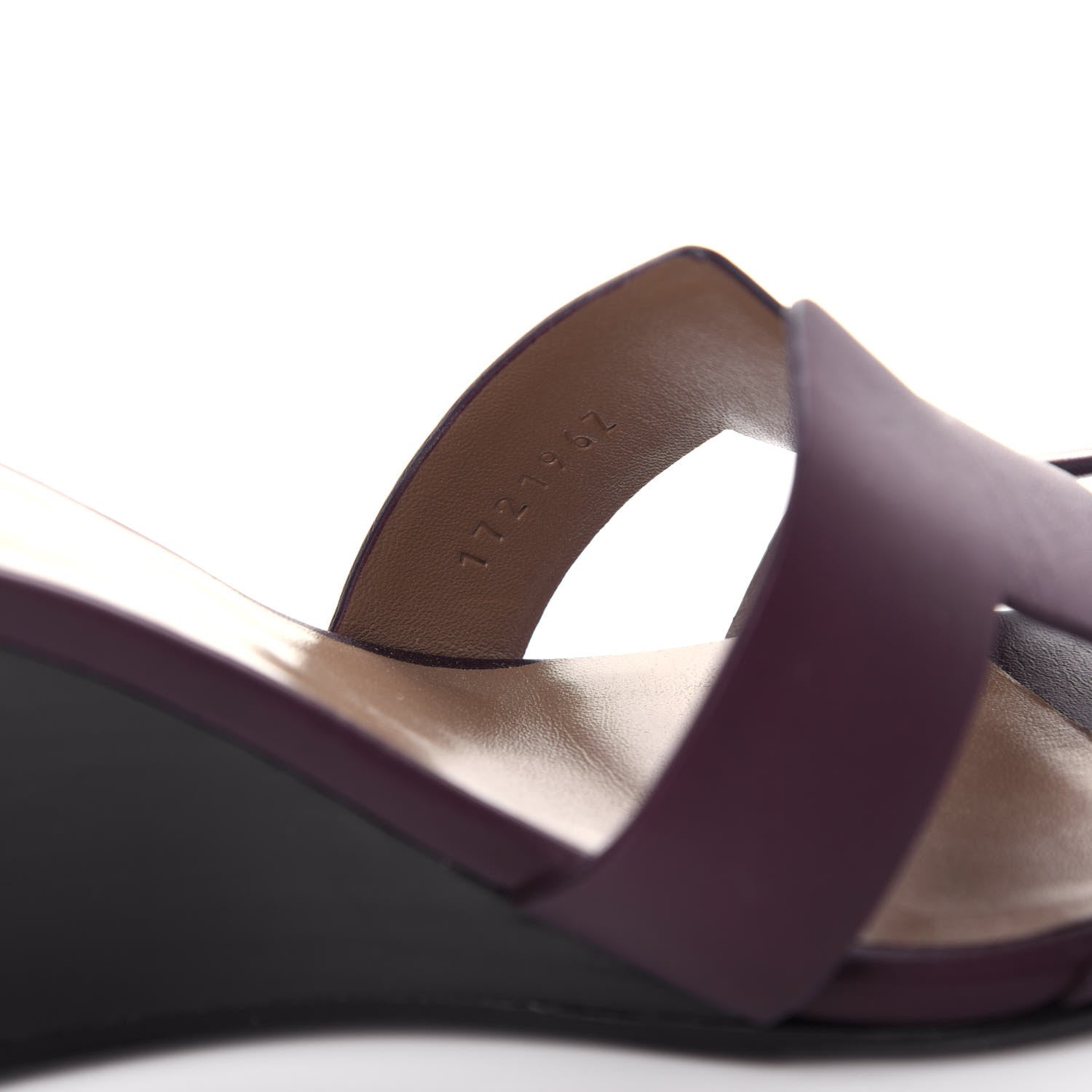 Hermes Calfskin Legend Wedge Sandals 39 Cassis 10 of 10