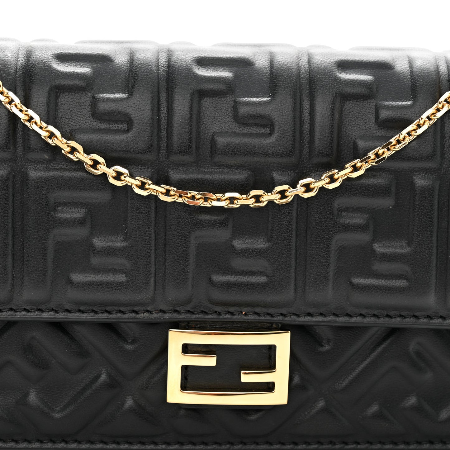 Nappa Matisse FF Embossed Wallet On Chain Black