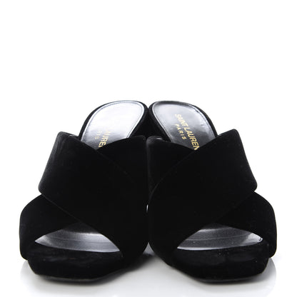 Saint Laurent Velvet LouLou 95 Mules 37 Black 2 of 9
