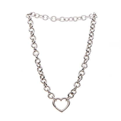 Tiffany Sterling Silver Heart Clasp Choker Necklace 3 of 6