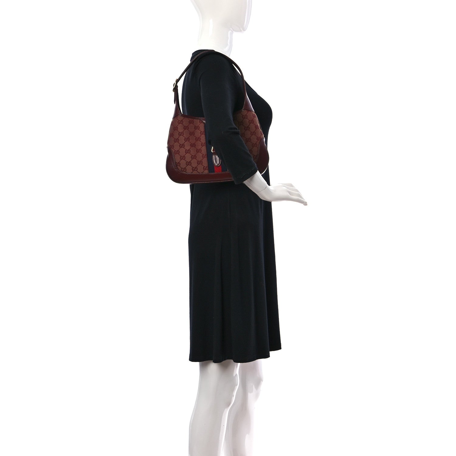 Gucci Monogram Azalea Calfskin Web Small Jackie 1961 Hobo Sahara Rubino Chardonnay 2 of 9