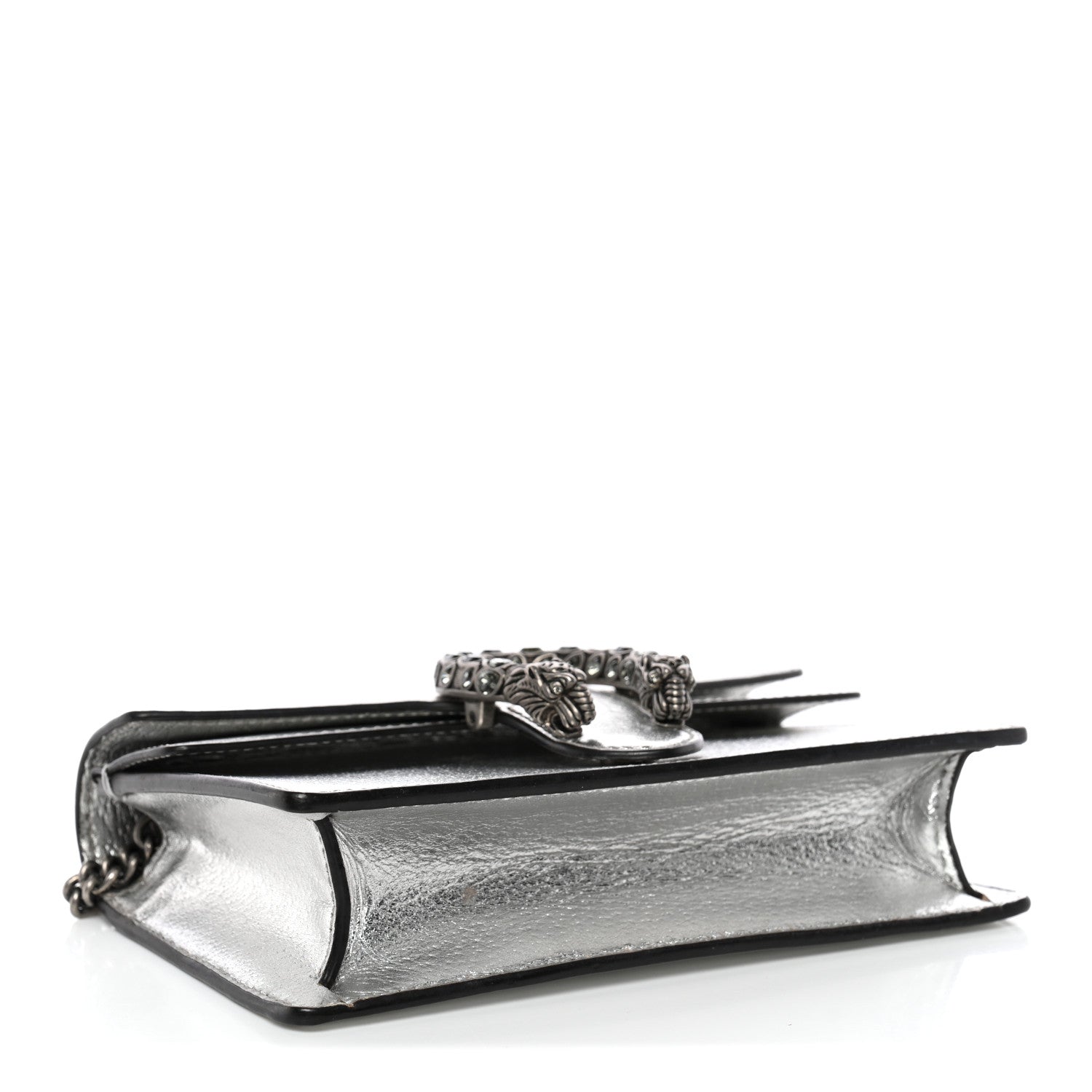 Gucci Metallic Calfskin Super Mini Dionysus Shoulder Bag Silver 4 of 15