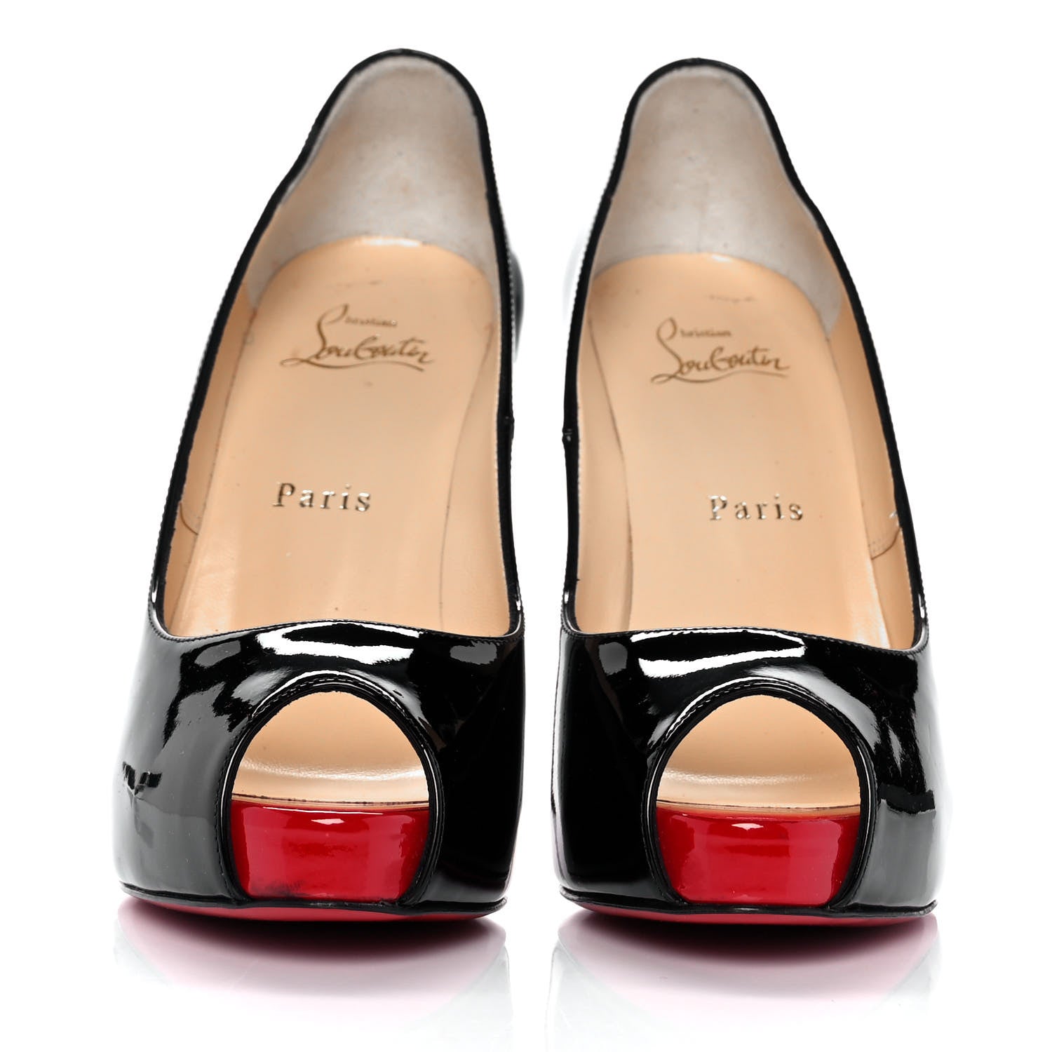 Christian Louboutin Patent New Very Prive 120 Pumps 37 Black Red 2 of 8