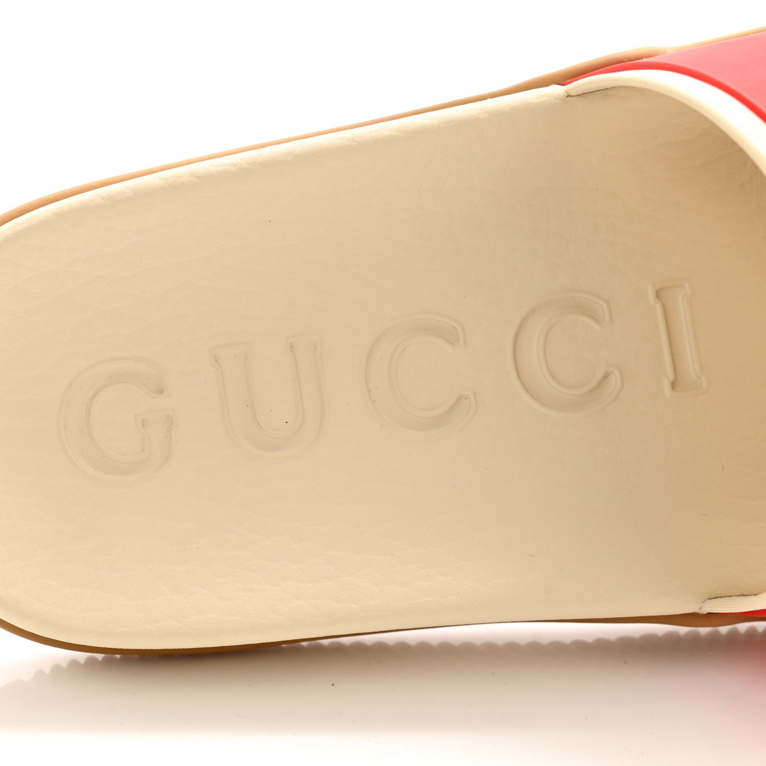 Gucci Rubber Web Womens Interlocking G Slide Sandals 36 Mystic White Green Red 6 of 9