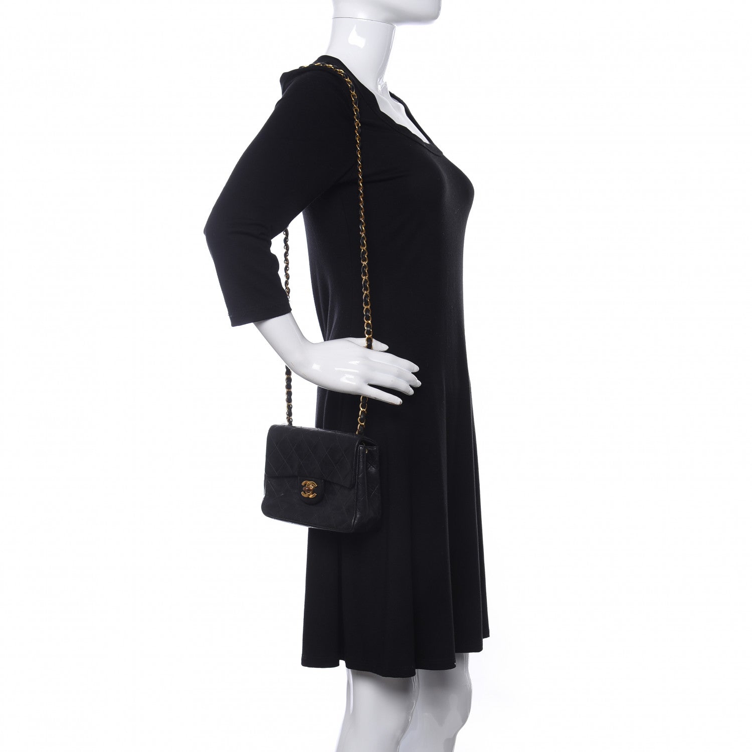 Chanel Lambskin Quilted Mini Square Flap Black 2 of 11