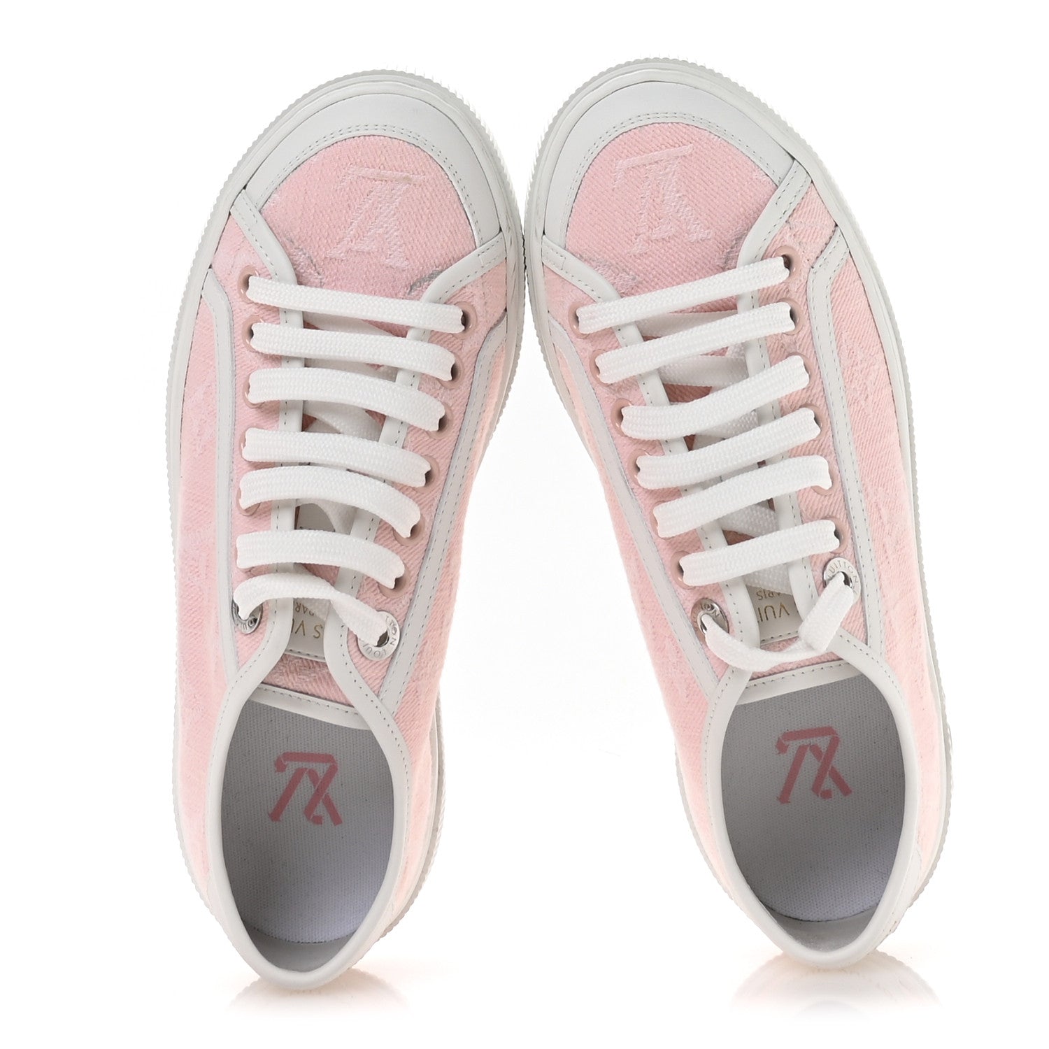 Louis Vuitton Denim Monogram Lagoon Sneakers 35 Pink 2 of 9