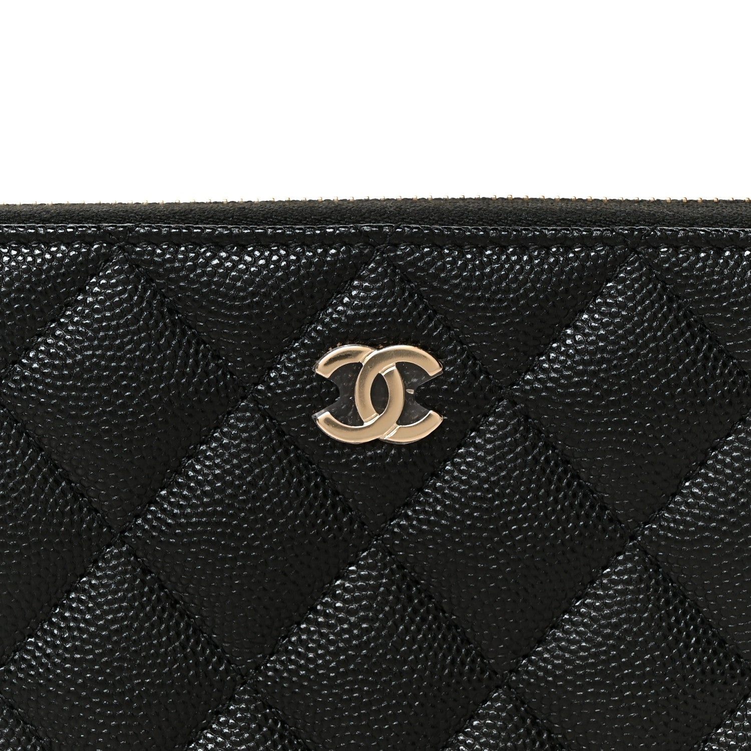 Chanel Caviar Quilted Medium Zip Around Wallet Black 9 of 9