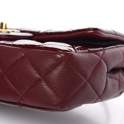 Chanel Patent Goatskin Quilted Medium CC Eyelet Flap Burgundy 9 of 12