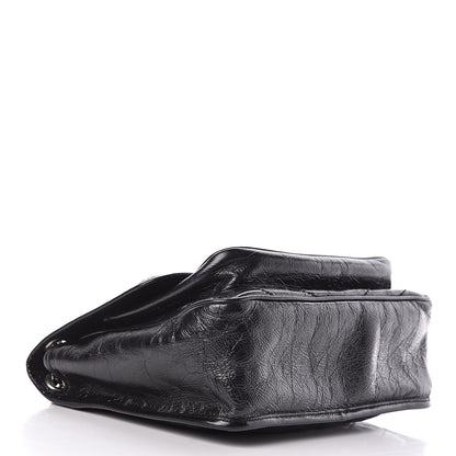 Saint Laurent Crinkled Calfskin Matelasse Monogram Medium Niki Chain Satchel Black 4 of 11