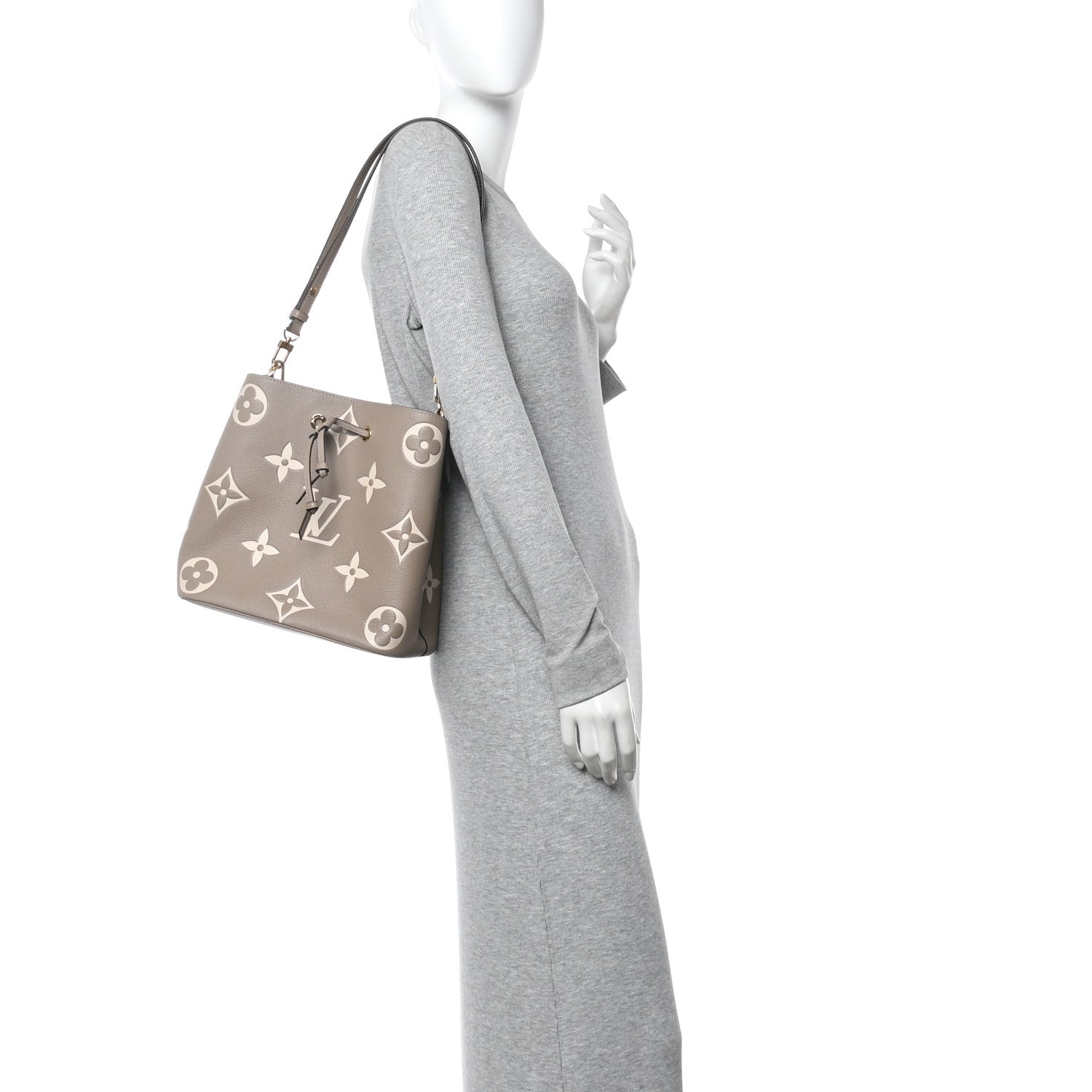 Louis Vuitton Empreinte Monogram Giant Neonoe MM Tourterelle Creme 2 of 11