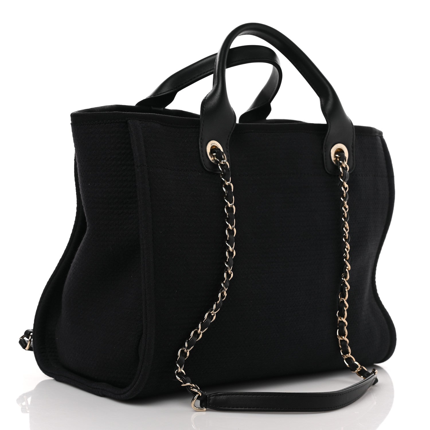 Chanel Mixed Fibers Small Deauville Tote Black 4 of 12
