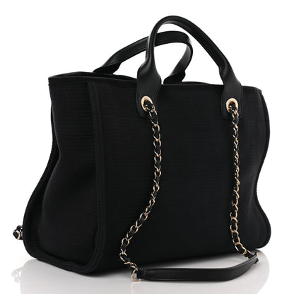 Chanel Mixed Fibers Small Deauville Tote Black 4 of 12