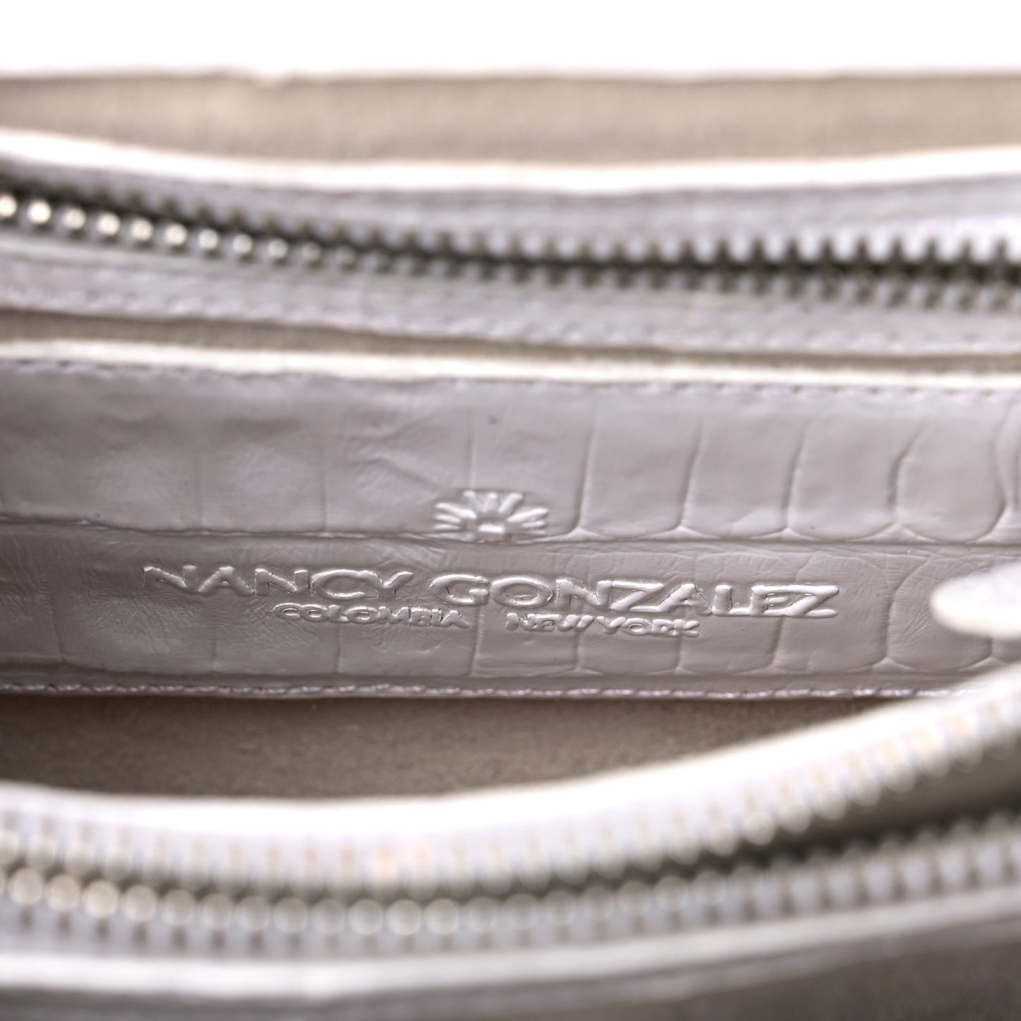 Crocodile Woven Top Handle Bag White Black