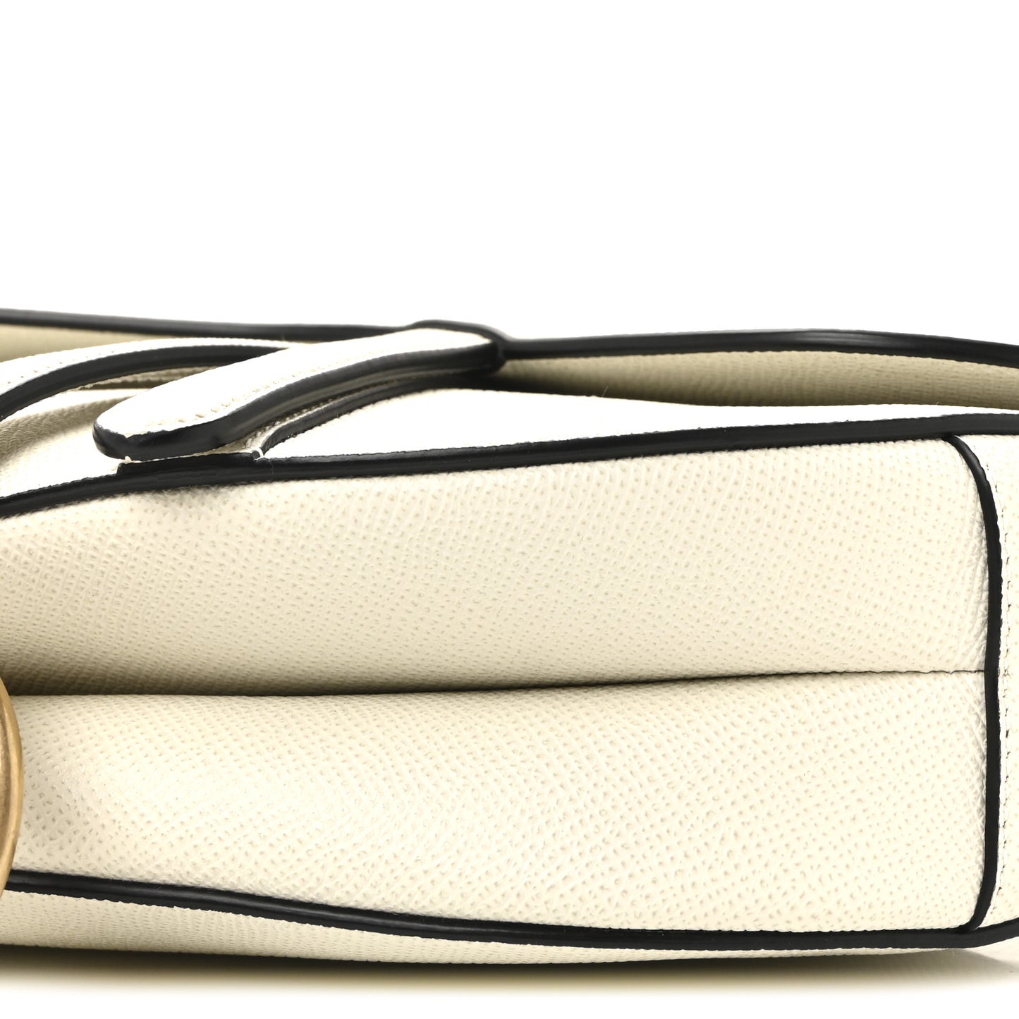 Grained Calfskin Saddle Bag White