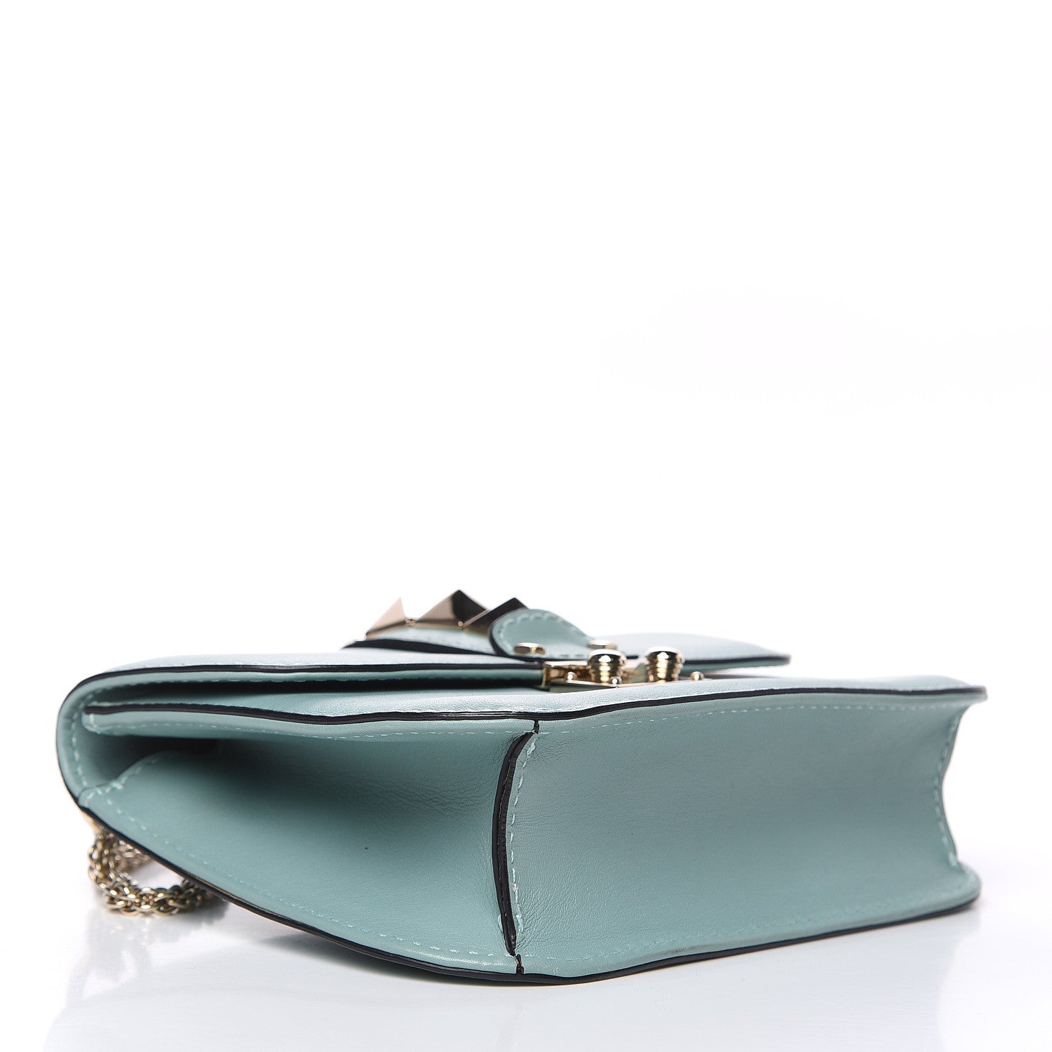 Valentino Garavani Vitello Small Glam Lock Rockstud Flap Light Blue 4 of 12