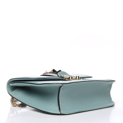 Valentino Garavani Vitello Small Glam Lock Rockstud Flap Light Blue 4 of 12