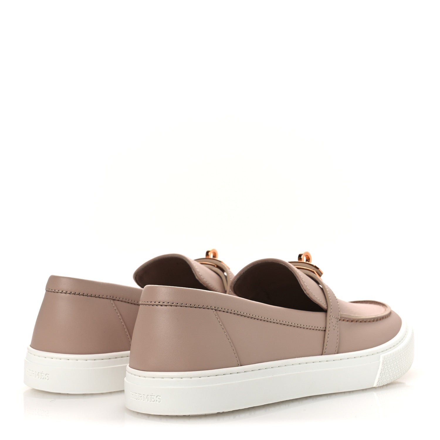 Hermes Calfskin Game Slip On Sneakers 41 Beige Nude 5 of 13