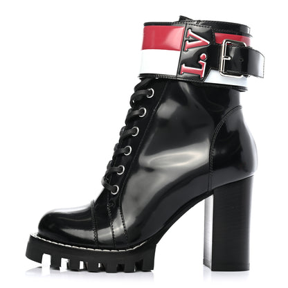 Louis Vuitton Patent Calfskin Star Trail Ankle Boots 36 Black 1 of 8