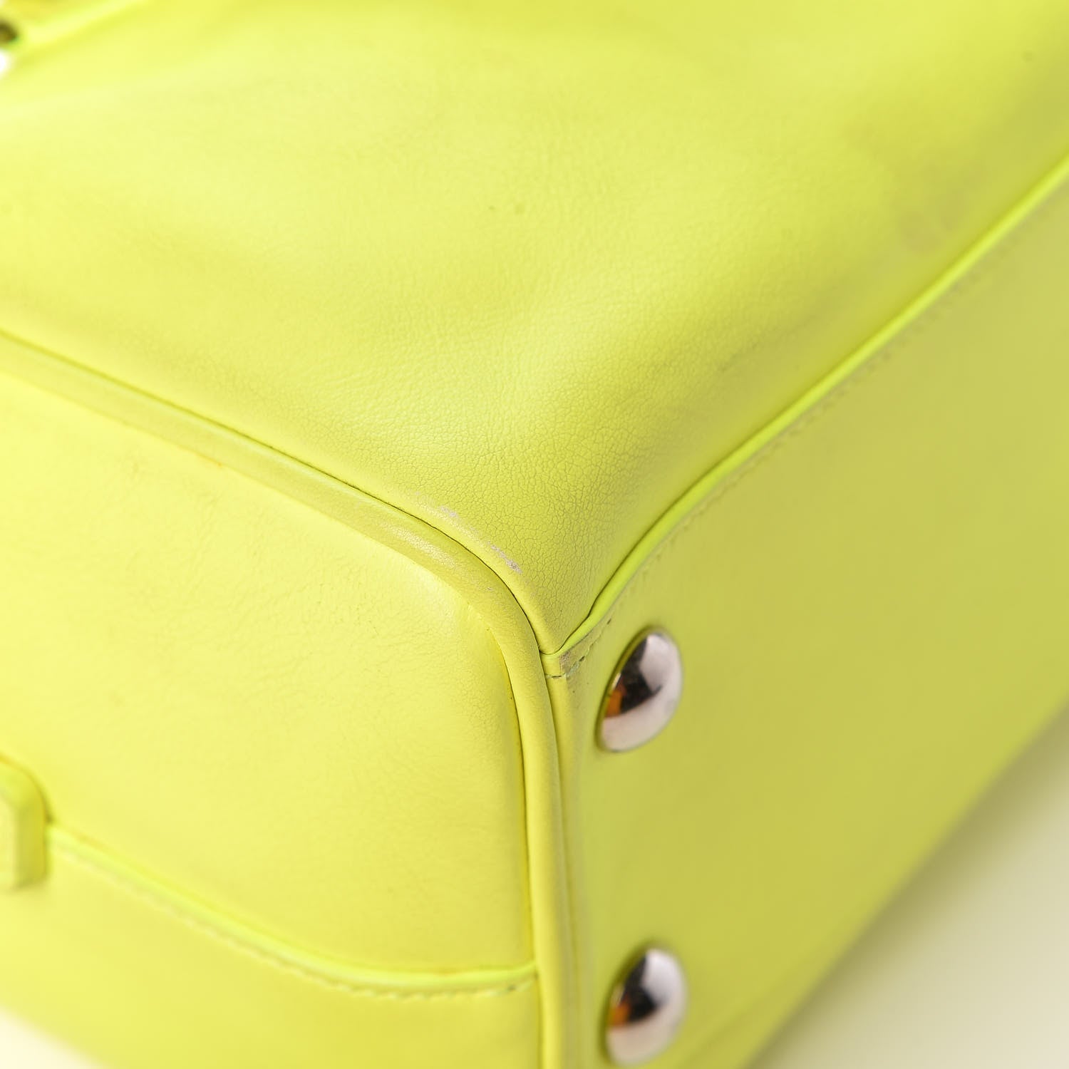 Saint Laurent Calfskin Classic Baby Duffle Neon Yellow 12 of 13