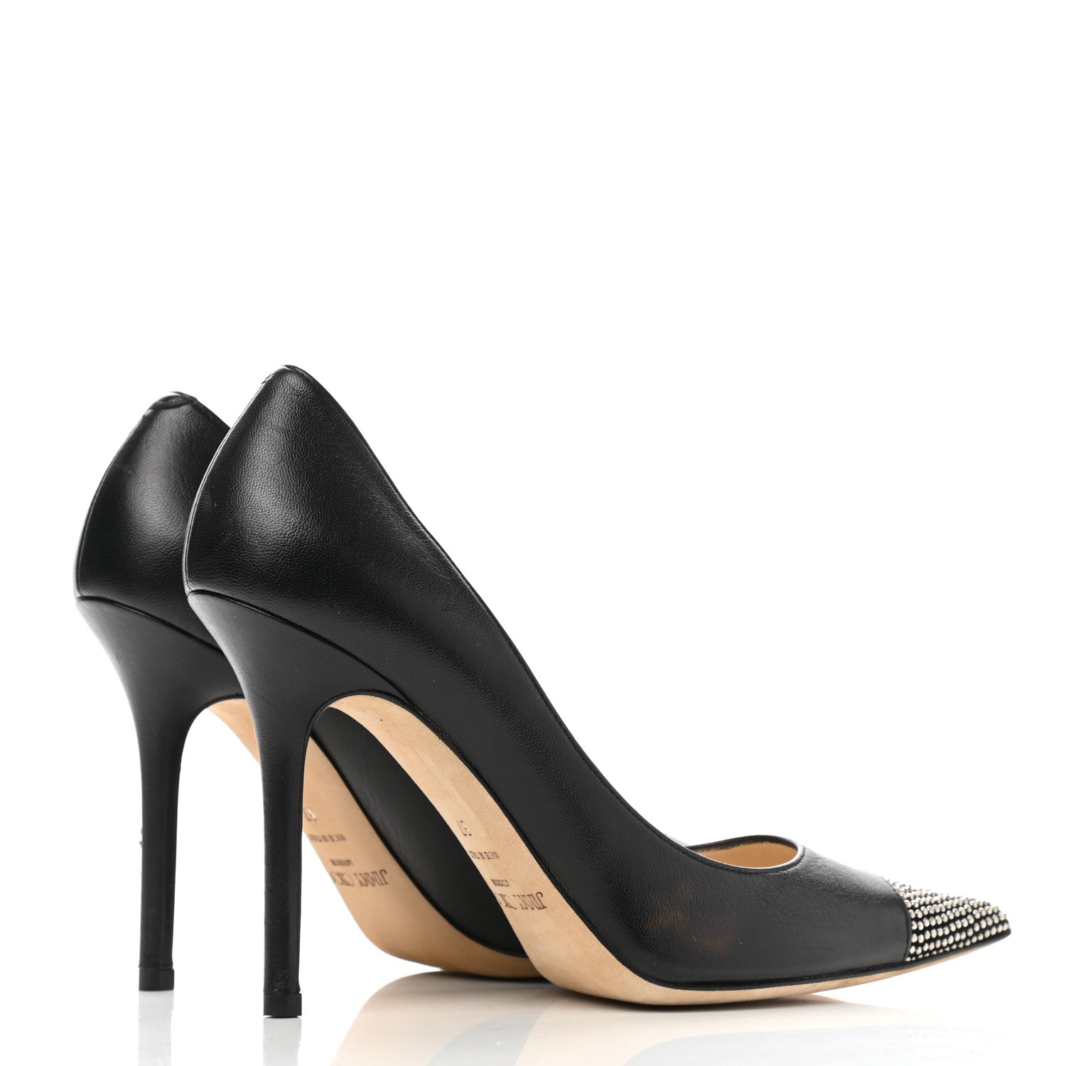 Jimmy Choo Calfskin Studded Love 85 Pumps 37 Black 4 of 9