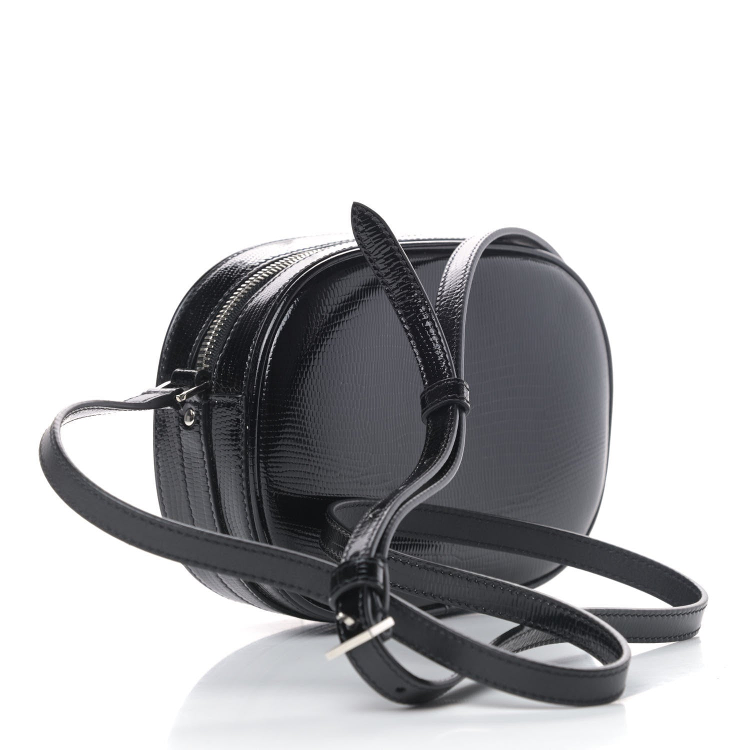Saint Laurent Calfskin Lizard Embossed Le 61 Camera Bag Black 2 of 4