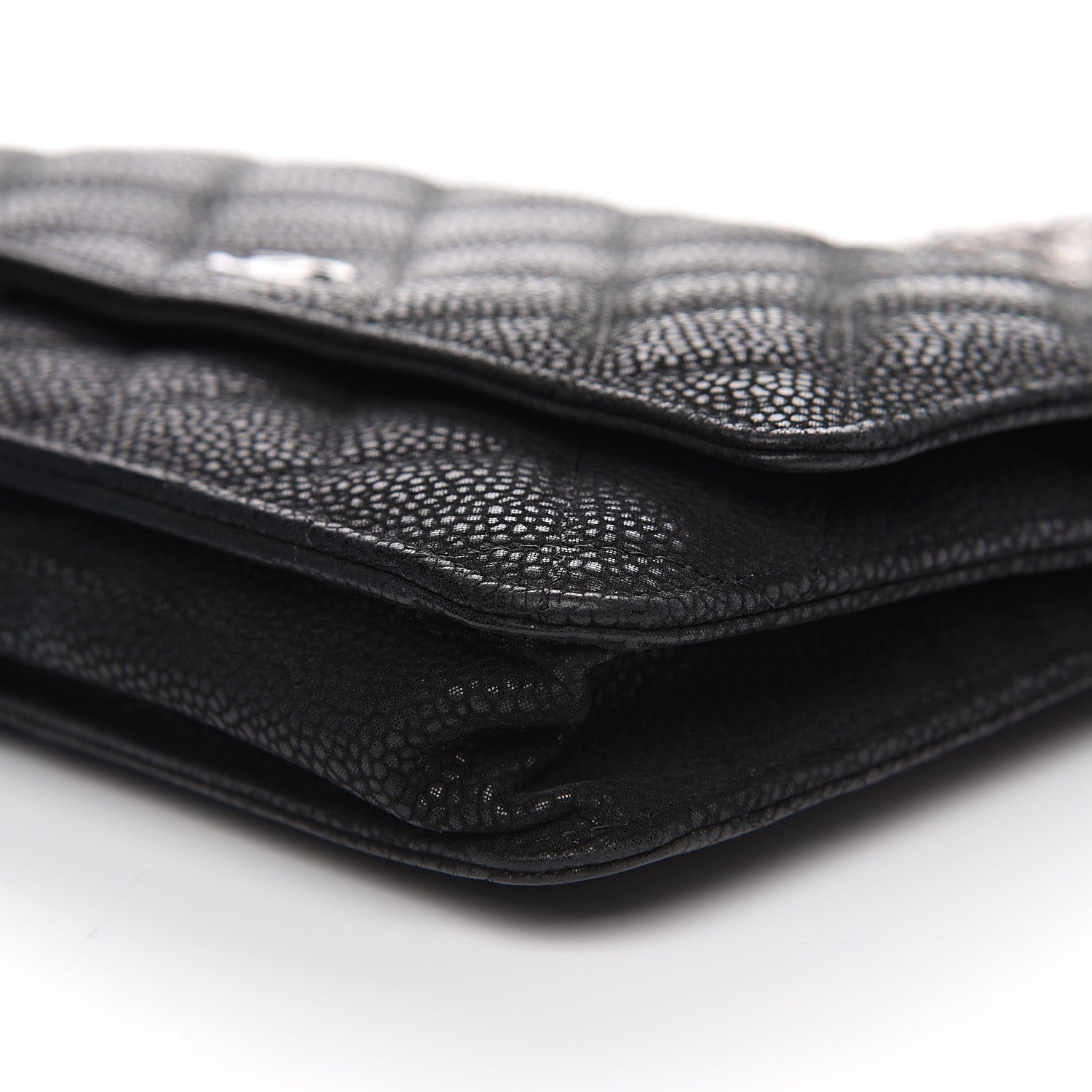 Chanel Iridescent Caviar Quilted Wallet On Chain WOC Black 9 of 10