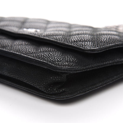 Chanel Iridescent Caviar Quilted Wallet On Chain WOC Black 9 of 10