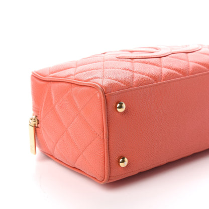 Chanel Caviar Quilted Small Bowler Coral 8 of 9
