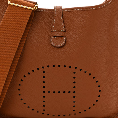 Hermes Taurillon Clemence Evelyne III PM Gold 8 of 11