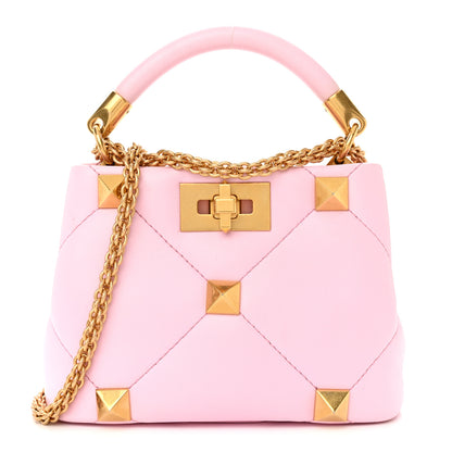 Valentino Garavani Nappa Mini Roman Stud The Handle Bag Pink Borealis 1 of 12