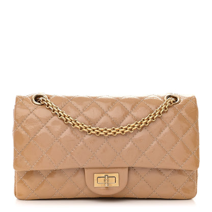 Chanel Patent Distressed Calfskin Quilted 2.55 Reissue 225 Flap Beige 1 of 13