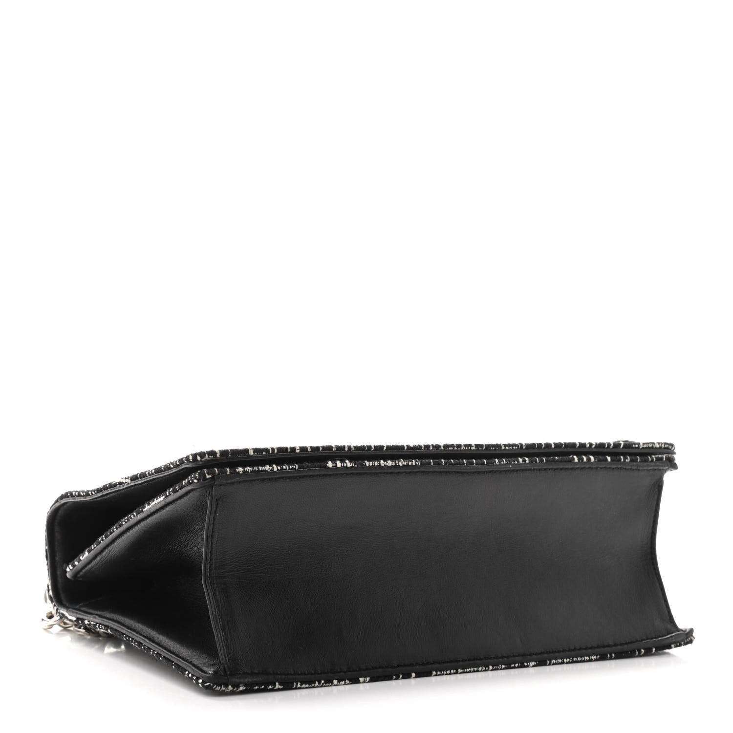 Christian Dior Tweed Embellished Diorama Flap Bag Black White 4 of 13