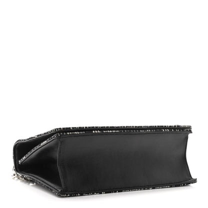 Christian Dior Tweed Embellished Diorama Flap Bag Black White 4 of 13