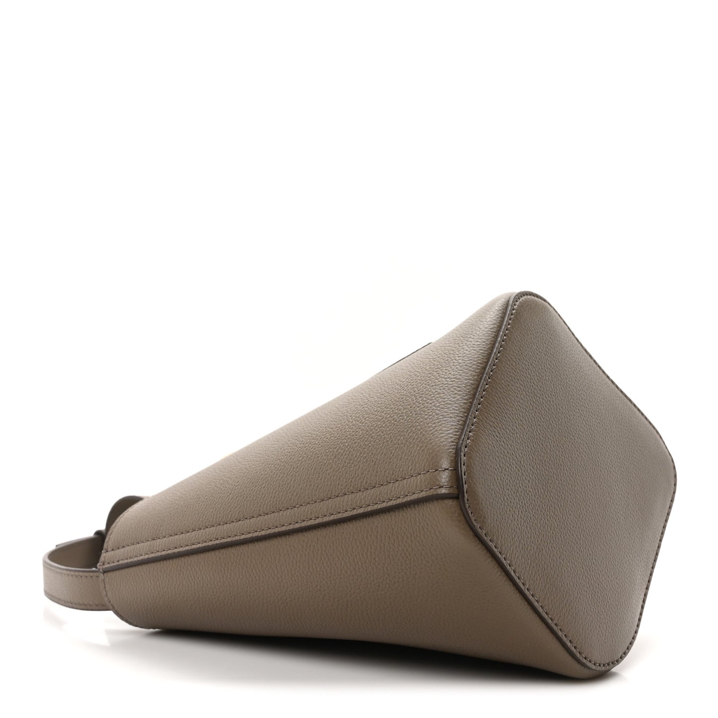Soft Grained Calfskin Mini Pebble Bucket Bag Taupe